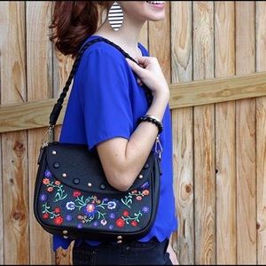 Floral Embroidered Crossbody